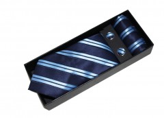                    NM nyakkendő szett - Kék csíkos Szettek